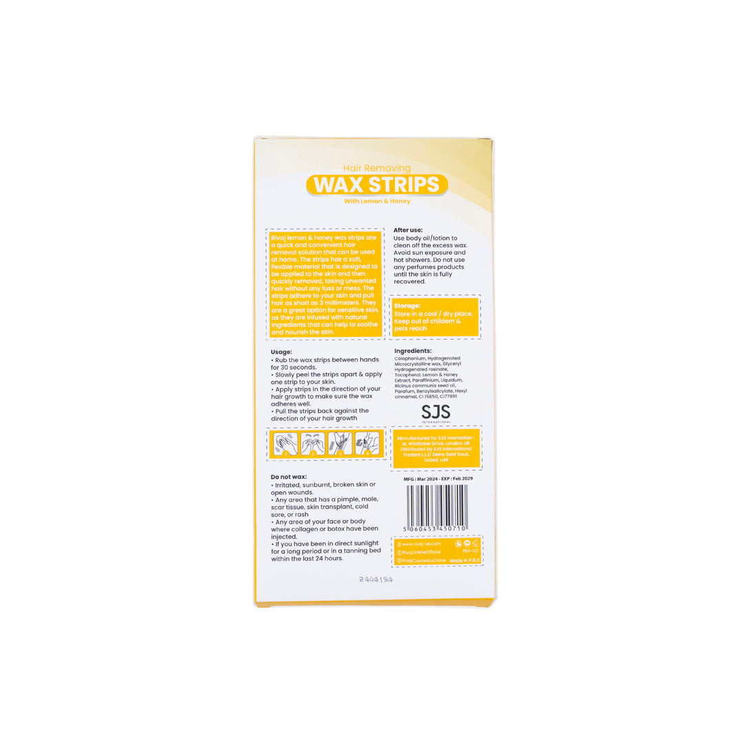 Rivaj - Hair Removing Body Wax Strips (Lemon & Honey)