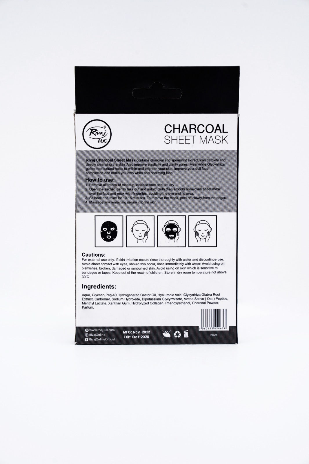 Rivaj - Charcoal Sheet Mask