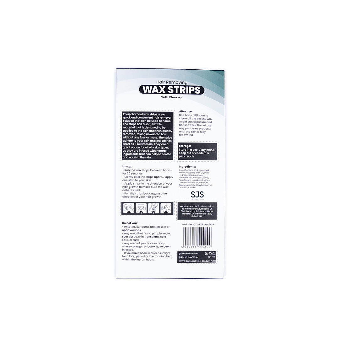 Rivaj - Charcoal Hair Removing Body Wax Strips