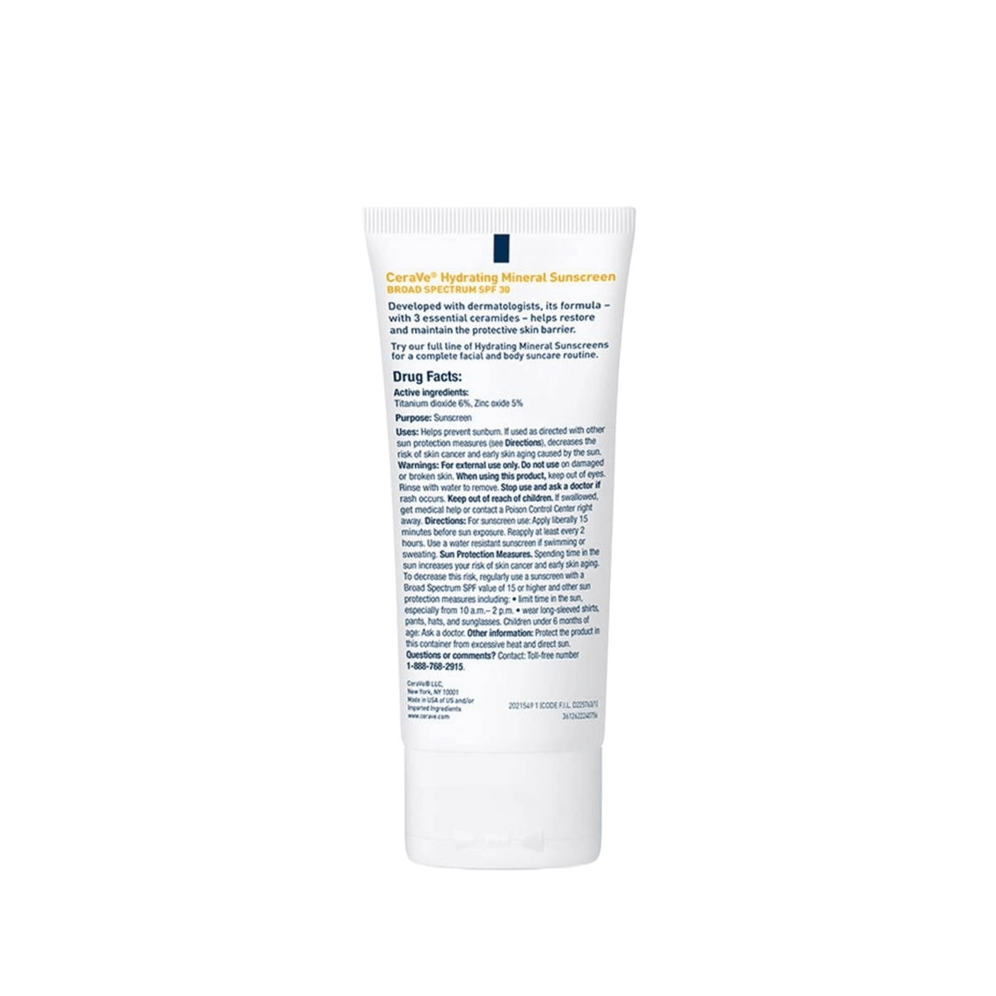 CeraVe - Hydrating Mineral Sunscreen SPF 30 Face Lotion