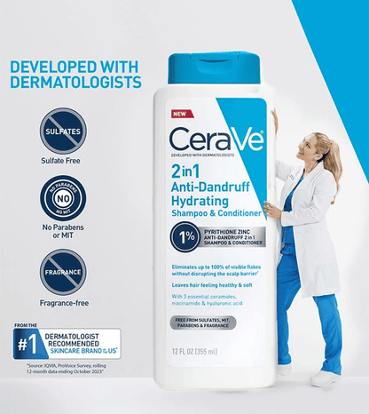 CeraVe - 2-in-1 Anti-Dandruff Hydrating Shampoo and Conditioner
