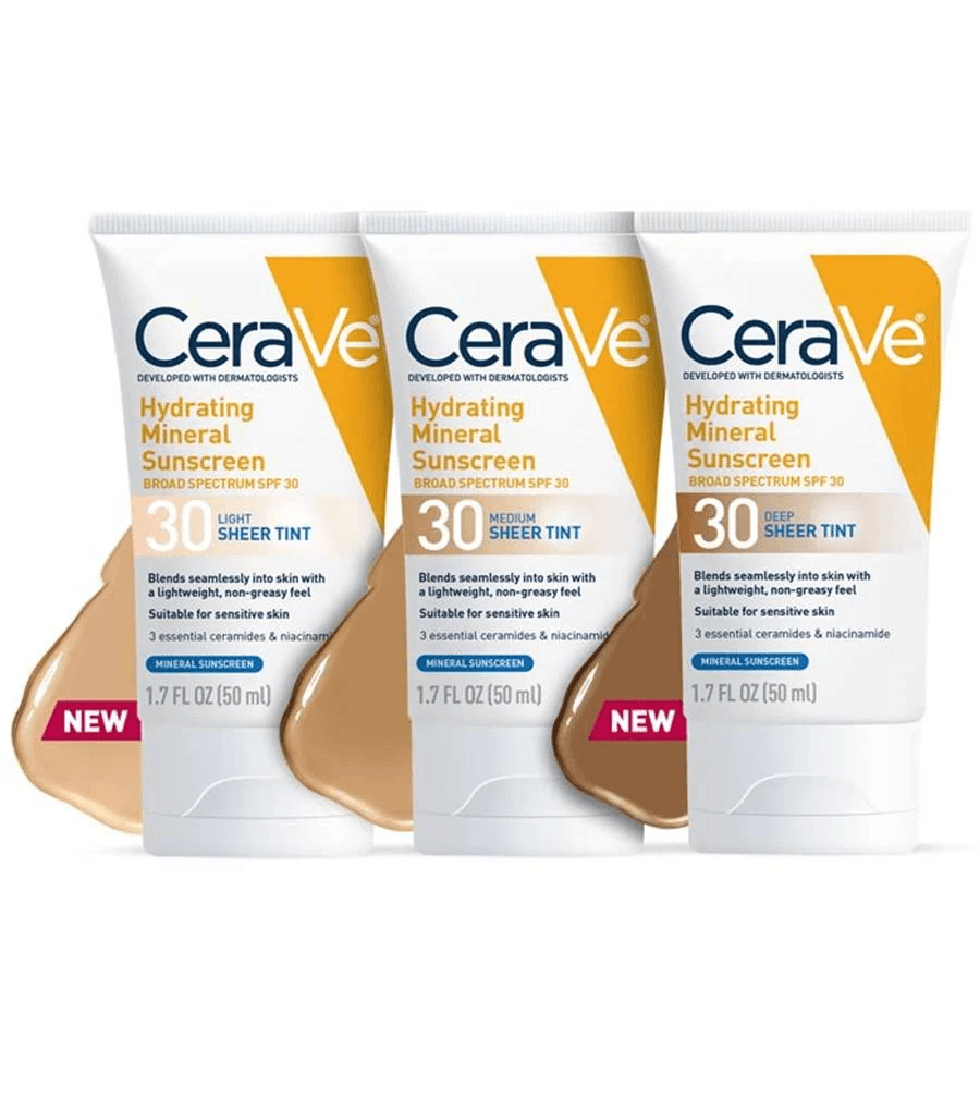 CeraVe -  Hydrating Mineral Sunscreen SPF 30 Face Sheer Tint, Shade: Light