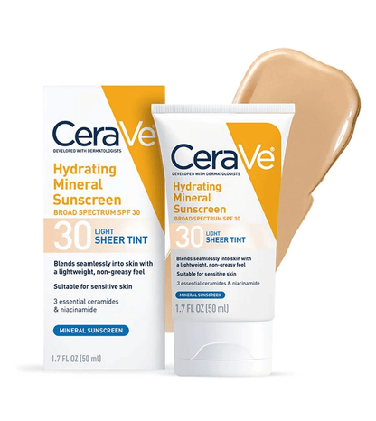 CeraVe -  Hydrating Mineral Sunscreen SPF 30 Face Sheer Tint, Shade: Light